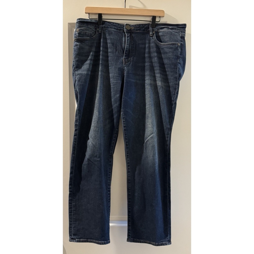 Kut From The Kloth Katy High Rise Ankle Straight Leg Jeans Women's 16 Dark Wash